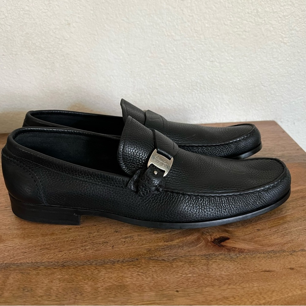 Salvatore Ferragamo Black Leather Bit Loafers